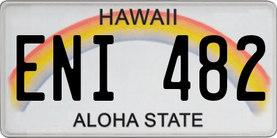 HI license plate ENI482