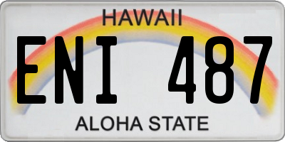 HI license plate ENI487