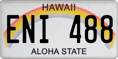 HI license plate ENI488