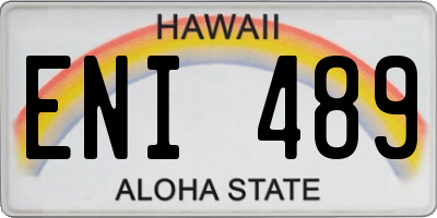 HI license plate ENI489