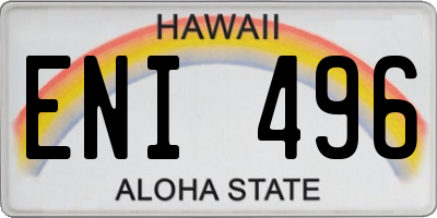 HI license plate ENI496