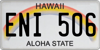 HI license plate ENI506