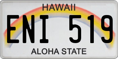 HI license plate ENI519