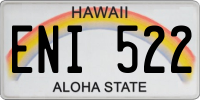 HI license plate ENI522