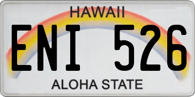 HI license plate ENI526