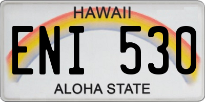 HI license plate ENI530