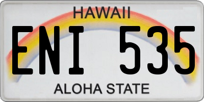 HI license plate ENI535