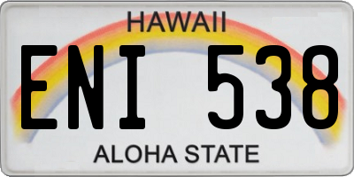 HI license plate ENI538