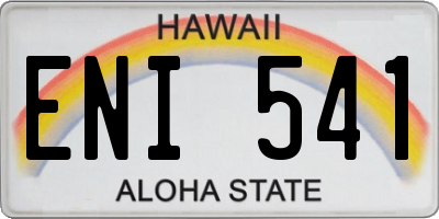 HI license plate ENI541