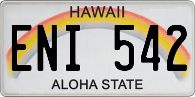 HI license plate ENI542