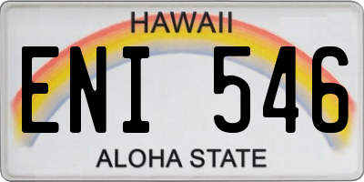 HI license plate ENI546