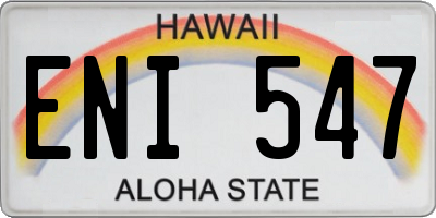 HI license plate ENI547