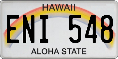 HI license plate ENI548