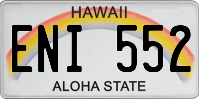 HI license plate ENI552