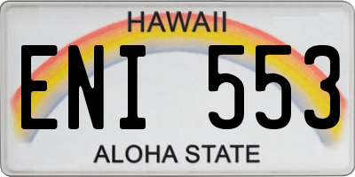 HI license plate ENI553