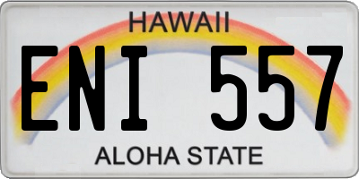 HI license plate ENI557