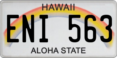 HI license plate ENI563