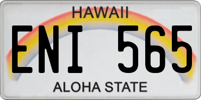 HI license plate ENI565