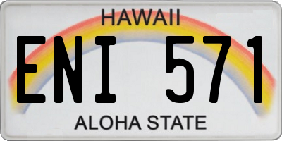 HI license plate ENI571
