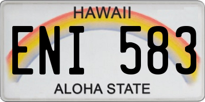 HI license plate ENI583