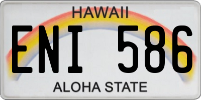 HI license plate ENI586