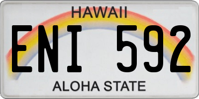 HI license plate ENI592