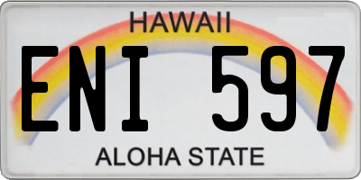 HI license plate ENI597