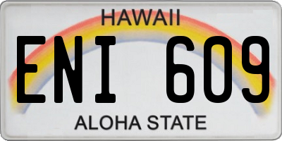 HI license plate ENI609