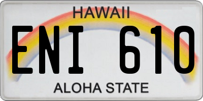 HI license plate ENI610