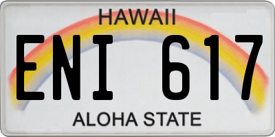 HI license plate ENI617