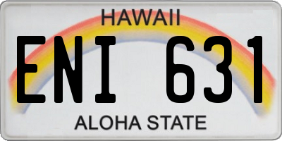 HI license plate ENI631