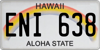 HI license plate ENI638