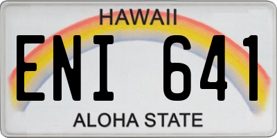 HI license plate ENI641