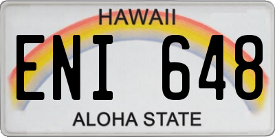 HI license plate ENI648