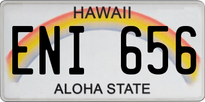 HI license plate ENI656