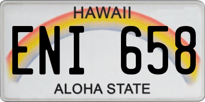 HI license plate ENI658