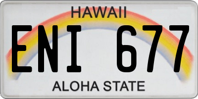 HI license plate ENI677
