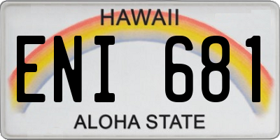 HI license plate ENI681