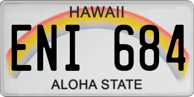HI license plate ENI684