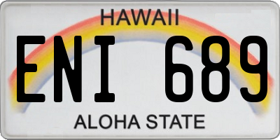 HI license plate ENI689