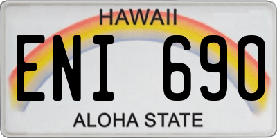HI license plate ENI690