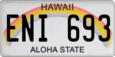 HI license plate ENI693