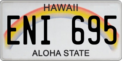 HI license plate ENI695