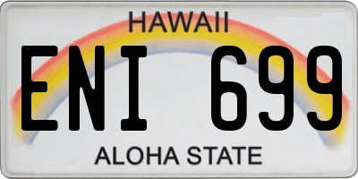 HI license plate ENI699