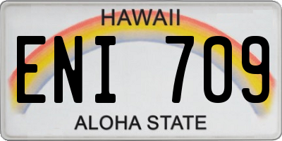 HI license plate ENI709