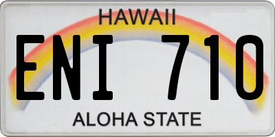 HI license plate ENI710