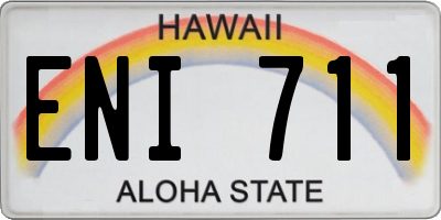 HI license plate ENI711