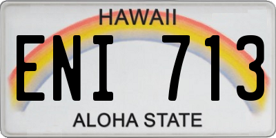 HI license plate ENI713