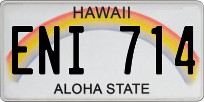 HI license plate ENI714