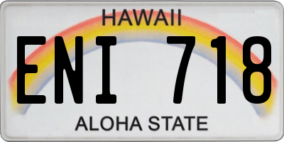 HI license plate ENI718